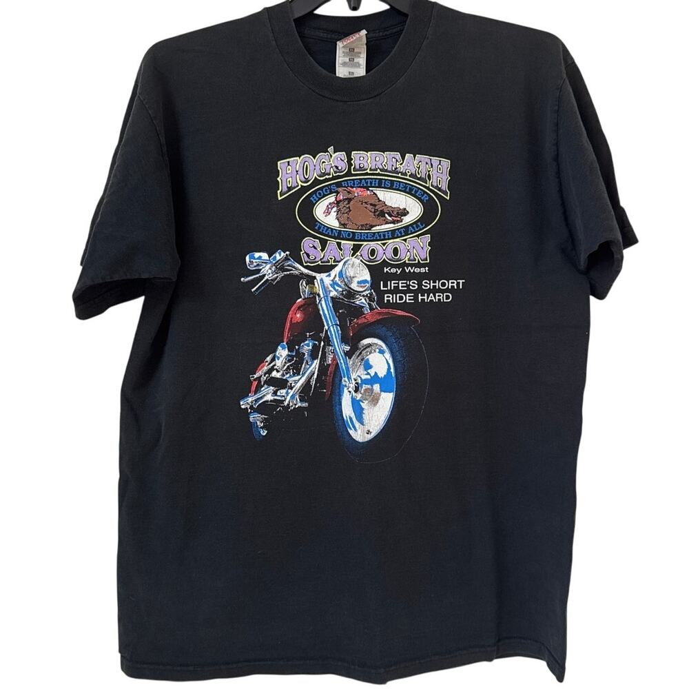 Hog's Breath Saloon, Key West, Life’s Short, Ride Hard XL Black T-shirt